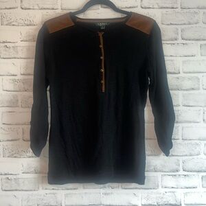 Lauren Black and Brown Long Sleeve Top
